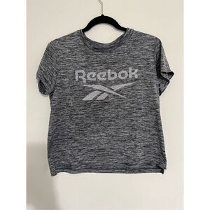 Reebok‎ Women's T-Shirt Sport Slim Fit Vector Graphic Logo Black/Gray